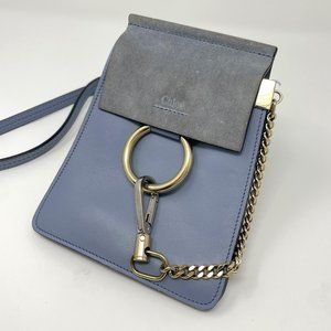 Chloe Faye Leather and Suede Bag with crossbody strap